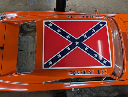 General Lee Rebel Flag Vinyl Sticker 5.5x4in