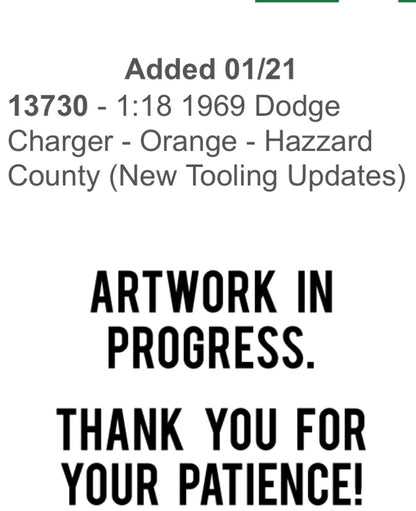 1:18 GENERAL LEE 1969 Dodge Charger GREENLIGHT (New Tooling Updates) Preorder NOV 2026